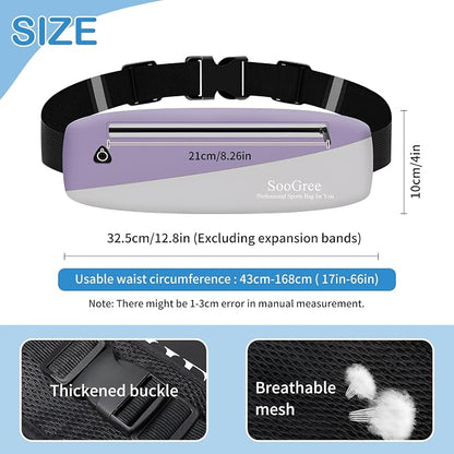 SooGree Slim Fanny Packs for Women Men,Waterproof Waist Pack with Reflective Strip Adjustable Strap,Running Belt for Sports Workout Cycling Hiking, Casual Hands-Free Wallets Phone Bag