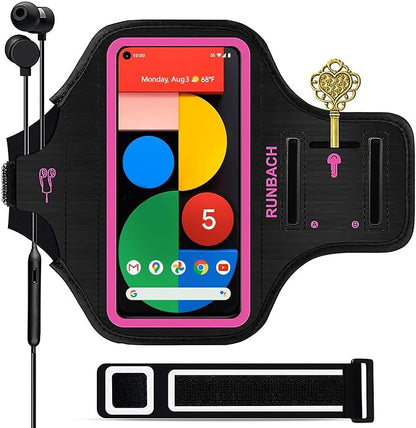 Running Armband for Google Pixel 8/7/6/6 Pro/5a/4XL/3a XL/3 XL, Running Exercise Case with Card Slot for Pixel(Pink)