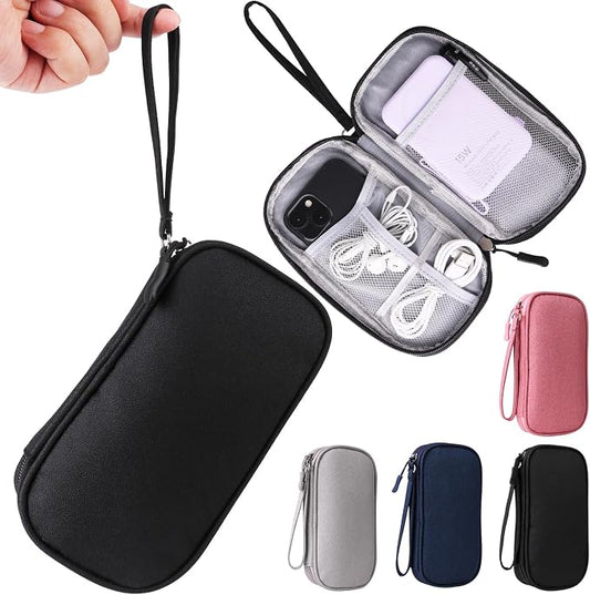 Universal Cable Organizer - Electronics Accessories Bag for Charger, Phone, Memory Cards & Travel Gadgets (Black)