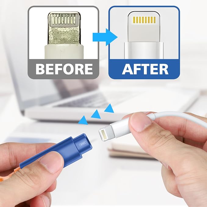 iPhone Cleaning Kit for Charging Port Cleaner, Multi-Tool iPhone Cleaner Repair Lightning Cables, Phone Cleaning Kit for iPhone,i Pad,Connectors, Speaker, Airpod Cleaner Kit, Dark Blue