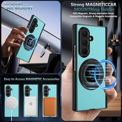 Hekodonk for Galaxy Z Fold 8 Ultra Case with 360 Rotatable Stand,[Compatible with MagSafe][Front Screen Protector],Magnetic Ring Holder with Hinge Protective Case for Samsung Z Fold 8 Ultra,Light Blue