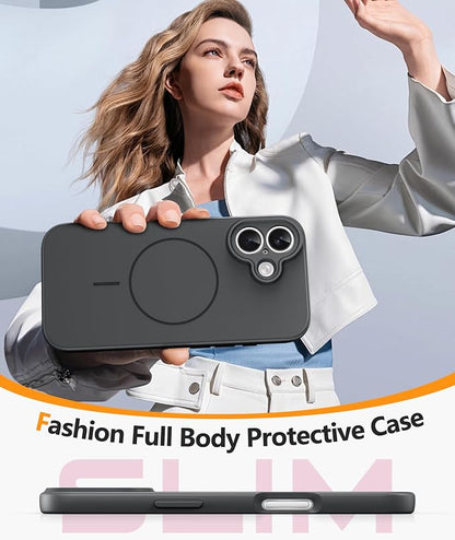 FNTCASE for iPhone 17 Case: [Compatible with Magsafe] Integrated Silicone Phone Cases with [Full Camera Protection] [Screen Protector] Military Grade Shockproof Protective Cover