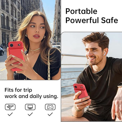 GIN FOXI Battery Case for iPhone 17 AIR, Charging Case Charger 8500mAh Ultra-Slim Lightweight Powerful Battery Pack 15W Fast Rechargeable Anti-Fall TPU Juice Box for 17 AIR (6.5") Red