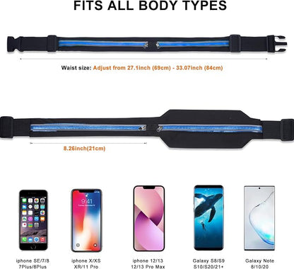 Running Belt Fanny Packs for women and men,Belt Bag for Hiking Cycling Workout,Reflective Fanny Packs for Men Runners Belt Compatible with iPhone13,12 pro,Travelling Money Phone Holder for Running