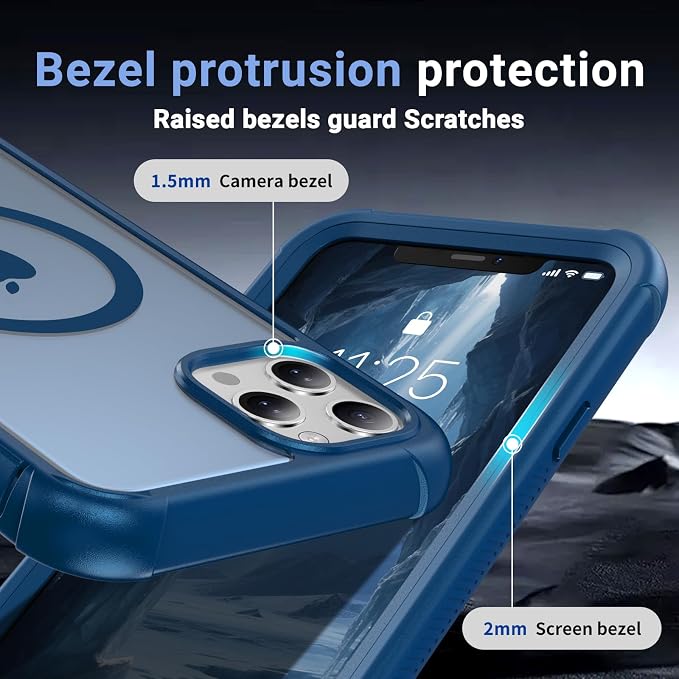 jaroco Magnetic for iPhone 11 Pro Max Case, [Compatible with MagSafe][Military Grade Drop Protection][Heavy Duty Protection][Non-Slip][Shockproof] 2-Layer Durable Bumper Phone Case 6.5''-Deep Blue