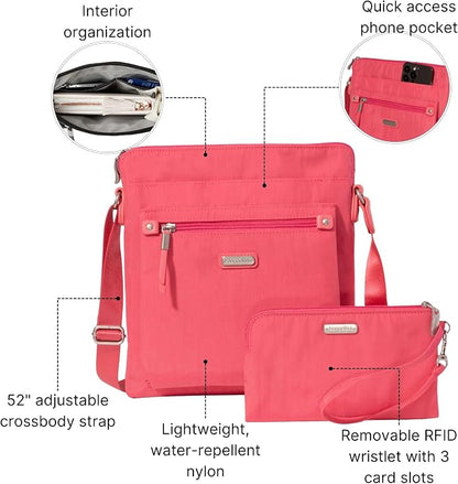 Baggallini womens Go Bagg With Rfid Phone Wristlet