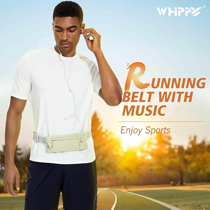 WHIPPY Slim Running Belt Fanny Pack for Women Men Elastic Runners Belt Waist Pouch Chest Bag Phone Holder Waist Pack for Running Hiking