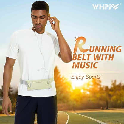 WHIPPY Slim Running Belt Fanny Pack for Women Men Elastic Runners Belt Waist Pouch Chest Bag Phone Holder Waist Pack for Running Hiking