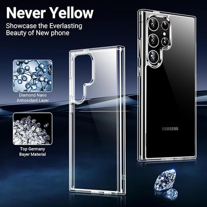 Red2Fire for Samsung Galaxy S24 Ultra Case, [2Pcs Screen Protector]+[2Pcs Lens Protector][Crystal Clear][No-Yellowing][Anti-Scratch][Mil-Grade Shockproof] Full Body Protection Phone Case 5G,Clear