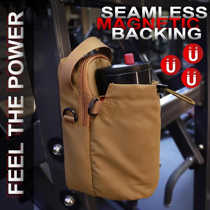 Magnetic Gym Sling Bag for Men & Women | Waterproof Travel Bag with Bottle Holder, USB Port, Adjustable Strap & Phone Pocket (MAX 50oz / 1.5L Bottle)