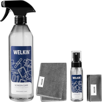 CLICK CLEAN Screen Cleaner Kit - 1 X Screen Cleaner for All Phones, Laptop and Tablet Screens, 2 X Cleaning Mist, 1 Microfiber Cloth and 1 Glass Wipe Included