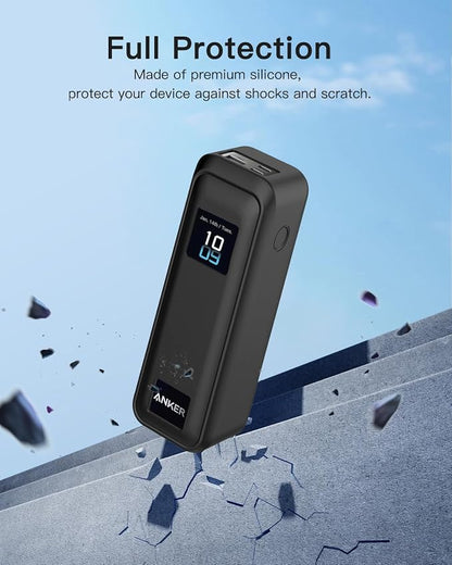 Silicone Case for Anker Prime Power Bank 220W 100mAh,Soft Silicone Protective Cover for Anker Prime Power Bank,Shockproof,Fall-Resistant,Black