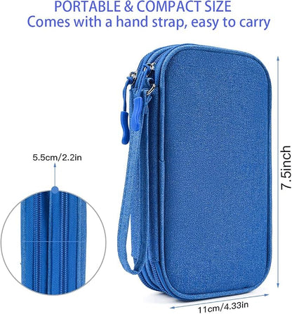 CAAORDKSO Cord Organizer Travel Cable Organizer Bag Tech Electronic Organizer Travel Case, Electronic Accessories Pouch Bag for Cable, USB, Cord, Charger, Phone, Power Bank, Earphone (Blue, Medium)