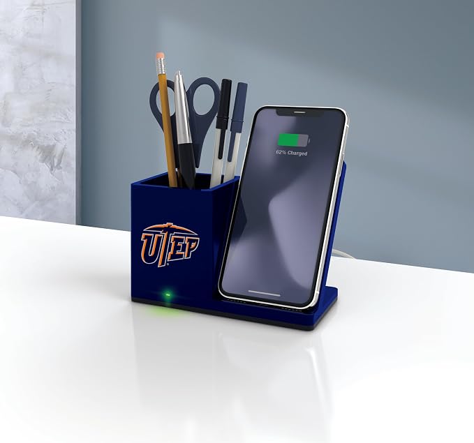 SOAR NCAA Unisex Wireless Charging Stand with Desktop Organizer
