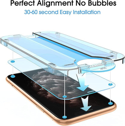 amFilm OneTouch Glass Screen Protector for iPhone 11 Pro (5.8") with Easy Installation Kit, Tempered Glass, 2 Pack