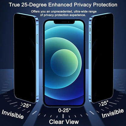 2 Pack 25° Ultra Privacy Screen Protector for iPhone 12/iPhone 12 Pro, [Auto-Dust Removal and Auto-Alignment], Wide-Angle Anti-Spy Tempered Glass Film, Easy and Quick Installation