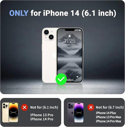 jaroco Magnetic for iPhone 14 Case, [Compatible with MagSafe][Military Grade Drop Protection][Heavy Duty Protection][Non-Slip][Shockproof] 2-Layer Durable Bumper Phone Case 6.1''-Gray