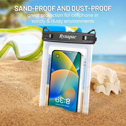 Rynapac [Up to 8.5" Waterproof Phone Pouch - 2 Pack IPX8 Waterproof Phone Case for iPhone 17 16 15 14 Pro Max Galaxy S26 Ultra, Touchscreen & Underwater Photography, Beach Cruise Travel Essentials