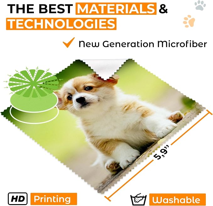 Microfiber Cleaning Cloth for Glasses - Eyeglass Cleaning Cloth - Lens Cleaning Cloth - Microfiber Glasses Cleaning Cloth for Phone, Screens, Camera Lens Cleaner - 6 pcs