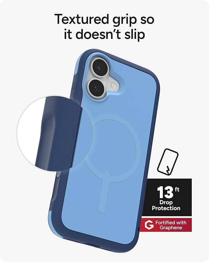 ZAGG Sedona Snap Case for iPhone 17 - Blue Royal Ember, Drop Protection (13ft/4m), Graphene-Reinforced Multi-Layer Protection, MagSafe Phone Case with Impact-Absorbing Bumpers, Slim & Lightweight