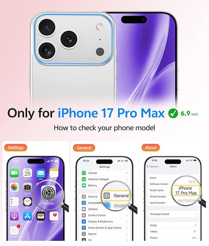 FNTCASE for iPhone 17 Pro Max Case: [Compatible with Magsafe] Translucent Matte Cases with [Full Camera Protection] [Screen Protector] Military Grade Shockproof Protective Phone Cover - Light Purple
