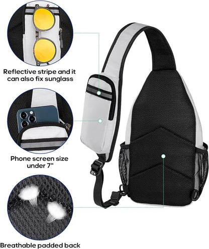 WATERFLY Crossbody Sling Backpack Sling Bag Travel Hiking Chest Bag Daypack