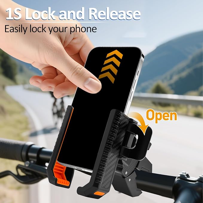 Wonwood_direct Bike Phone Holder Motorcycle Phone Mount, Handlebar Cell Phone Clamp, Phone Mount for Bike Motorcycle Scooter Golf Cart, Handlebar Phone Mount for 4.5-7" Phones