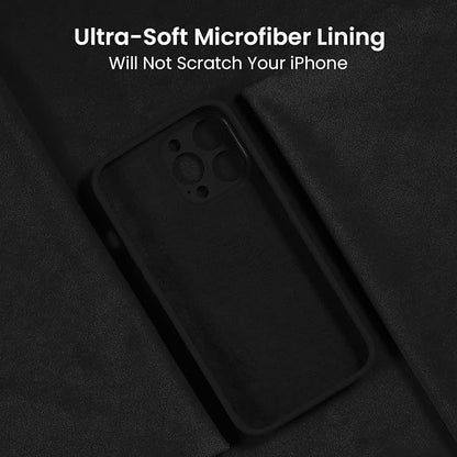 FireNova Designed for iPhone 13 Pro Max Case, Silicone [Camera Protection] Phone Case, Soft Anti-Scratch Microfiber Lining Inside, 6.7 inch, Black