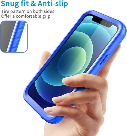 SPORTLINK Compatible with iPhone 12 Pro Max Waterproof Case - Full Body Shockproof Dustproof Phone Screen Protector Rugged Cases for iPhone 12 Pro Max 6.7 Inches Blue