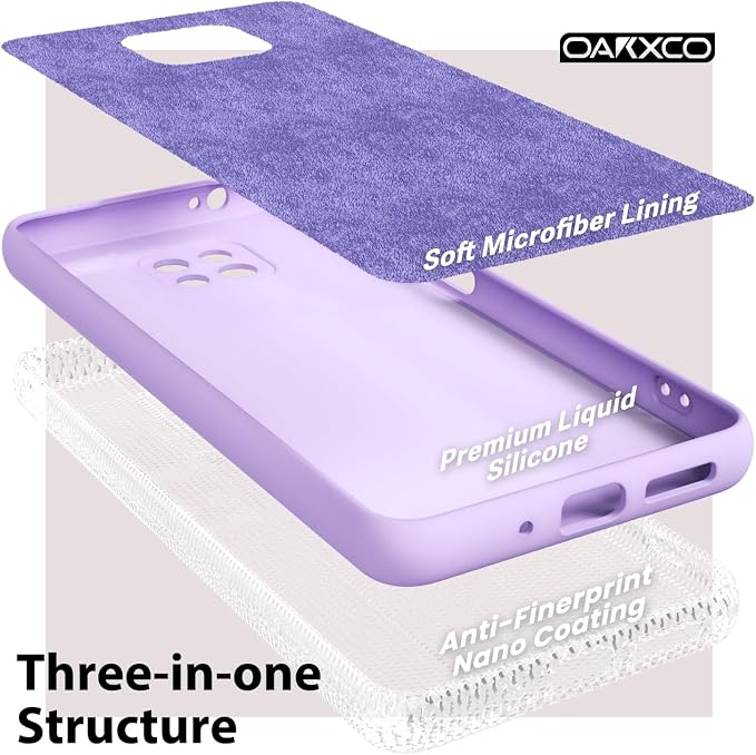 oakxco for Motorola Moto G Power 2021 Phone Case Liquid Silicone, Thin Slim Soft Rubber Gel TPU Plain Simple Cover for Women Girl Cute, Matte Solid Color, Lilac Lavender Light Purple