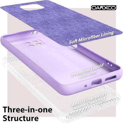 oakxco for Motorola Moto G Power 2021 Phone Case Liquid Silicone, Thin Slim Soft Rubber Gel TPU Plain Simple Cover for Women Girl Cute, Matte Solid Color, Lilac Lavender Light Purple