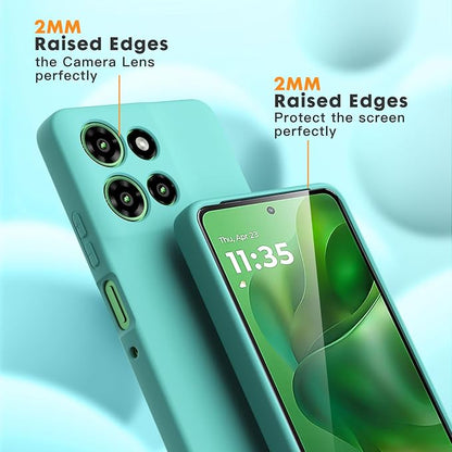 Case for Motorola Moto G Power (2025), 2 Pack Tempered Glass Screen Protectors, Soft TPU Silicone Shockproof Case-Ice Blue