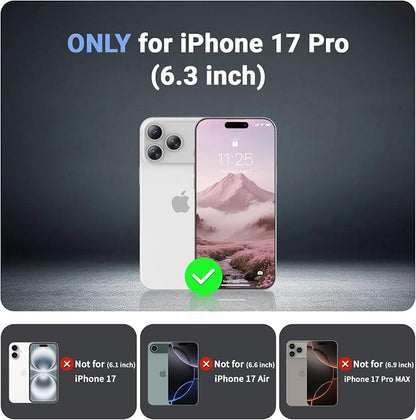 jaroco Magnetic for iPhone 17 Pro Case, [Compatible with MagSafe][Military Grade Drop Protection][Heavy Duty Protection][Non-Slip][Shockproof] 2-Layer Durable Bumper Phone Casee 6.3''-Pink