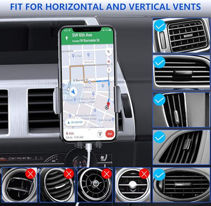 Miracase Upgraded-2nd Generation Universal Phone Holders for Your Car, Hands Free Air Vent Car Phone Holder Mount Compatible with iPhone 16/15/14/13/12/11 Series and All Phones