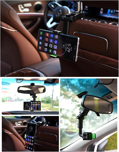 Phone Holder Rear View Mount Adjustable Phone Holder Auto Rear Headrest Mount Bracket Retractable Phone Accessories
