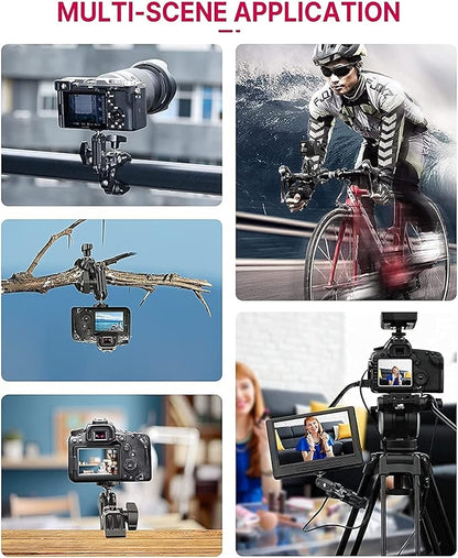 ULANZI Super Clamp Camera Clamp Mount Monitor 360° Ballhead Magic Arm Double Ball Head Adapter with 1/4"-20 & 3/8"-16 Thread ST-07 Phone Tripod Mount