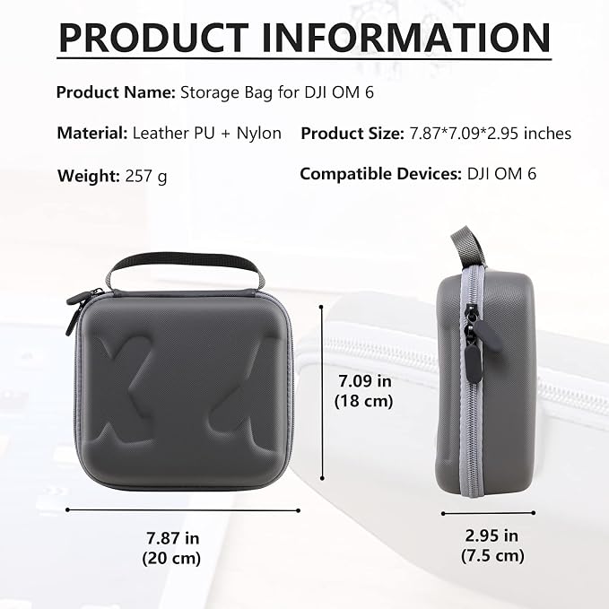 Travel Case for DJI OM 6 - Portable Storage Bag Hardshell Carrying Case Fits DJI Osmo Mobile 6 Smartphone Gimbal Stabilizer and Accessories(Grey)