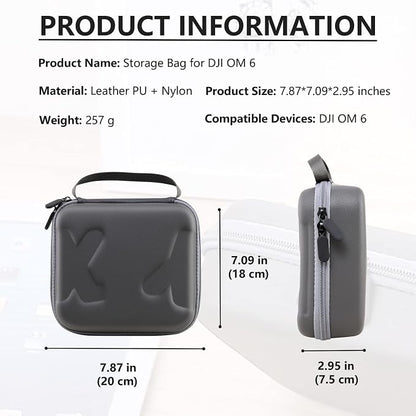 Travel Case for DJI OM 6 - Portable Storage Bag Hardshell Carrying Case Fits DJI Osmo Mobile 6 Smartphone Gimbal Stabilizer and Accessories(Grey)