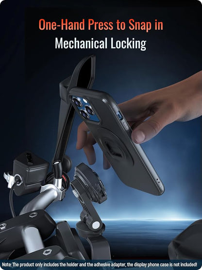 sincetop Motorcycle Rearview Mirror Phone Mount - Series Q [ Quad ] - Motorbike Phone Holder,Quick Release Aluminum Moto ATV Scooter Cell Phone Stand