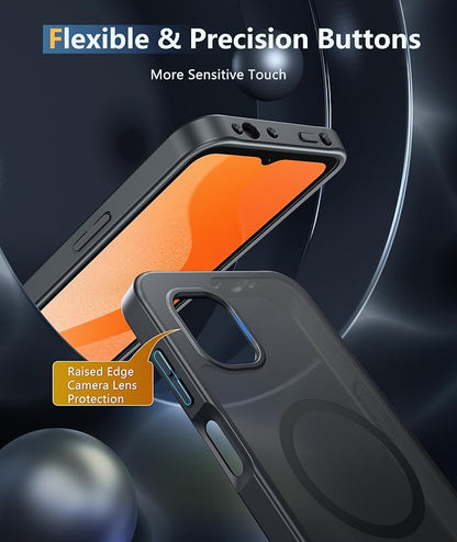FNTCASE for Samsung-Galaxy XCover 7-Pro Case: for XCover 6 Pro Case Magnetic Translucent Matte Shockproof Slim Phone Cover - Military Grade Drop Proof Hard Back Anti-Fingerprint Protective Case