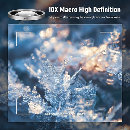 NEEWER 2 in 1 18mm Wide Angle & 10x Macro Lens with Extension Tube, Bayonet Mount Lens Adapter & Cleaning Cloth, Only Compatible with Sony ZV1 (White Frame)