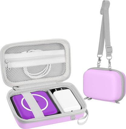 Leayjeen Travel Case Compatible with Hicober 3 in 1 Charging Station/UCOMX Nano Magnetic 2 in 1 Wireless Charger,Foldable Magnetic Charging Station Storage Holder Bag-Purple(Case Only)