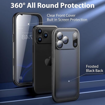 SPORTLINK for Waterproof iPhone 17 Pro Max Case - Built in Screen Protector 360 Full Body Rugged Dustproof/Shockproof/Heavy Duty Military Dropproof Protective for iPhone 17 Pro Max Case 6.9 Black