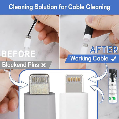 iPhone Cleaning Kit CleaniKu Phone Cleaner - iPhone Charging Port Cleaning Tool, Multi-Tool Phone Repair Restore with Speaker Cover, USB C Cleaning Kit for Lightning Cables,Connectors,Speakers,Airpod