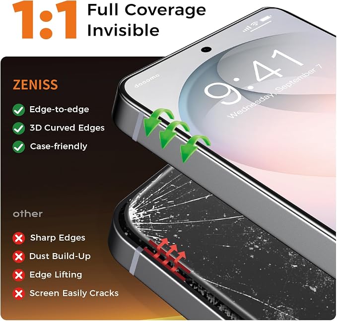 NeverBreak 9H+ Hardness for Samsung Galaxy S26 Screen Protector 12FT Military Grade Protection (Scratch, Shatter, Drop Resistance) Tempered Glass Full Edge Coverage Case Friendly 2 Pack
