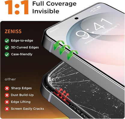 NeverBreak 9H+ Hardness for Samsung Galaxy S26 Screen Protector 12FT Military Grade Protection (Scratch, Shatter, Drop Resistance) Tempered Glass Full Edge Coverage Case Friendly 2 Pack