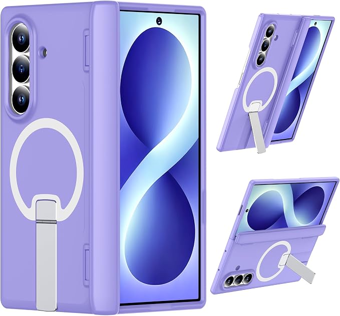 For Samsung Galaxy Z Fold 8 Ultra Case with Kickstand & Screen Protector | MagSafe-Compatible,Military Grade Drop Tested Non-Slip Slim Shockproof Case for Samsung Galaxy Z Fold 8 Ultra-Lilac Purple