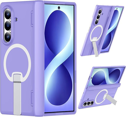 For Samsung Galaxy Z Fold 8 Ultra Case with Kickstand & Screen Protector | MagSafe-Compatible,Military Grade Drop Tested Non-Slip Slim Shockproof Case for Samsung Galaxy Z Fold 8 Ultra-Lilac Purple