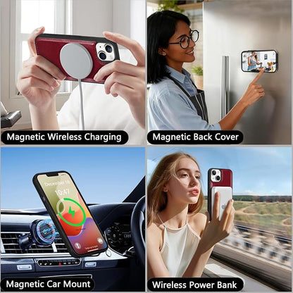 Wallet Case for iPhone 14 Plus with Card Holder/Crossbody Wallet/Strap| RFID Blocking | Magnetic | Kickstand | Detachable | PU Leather Phone Case for iPhone 14 Plus,6.7 in,Wine Red
