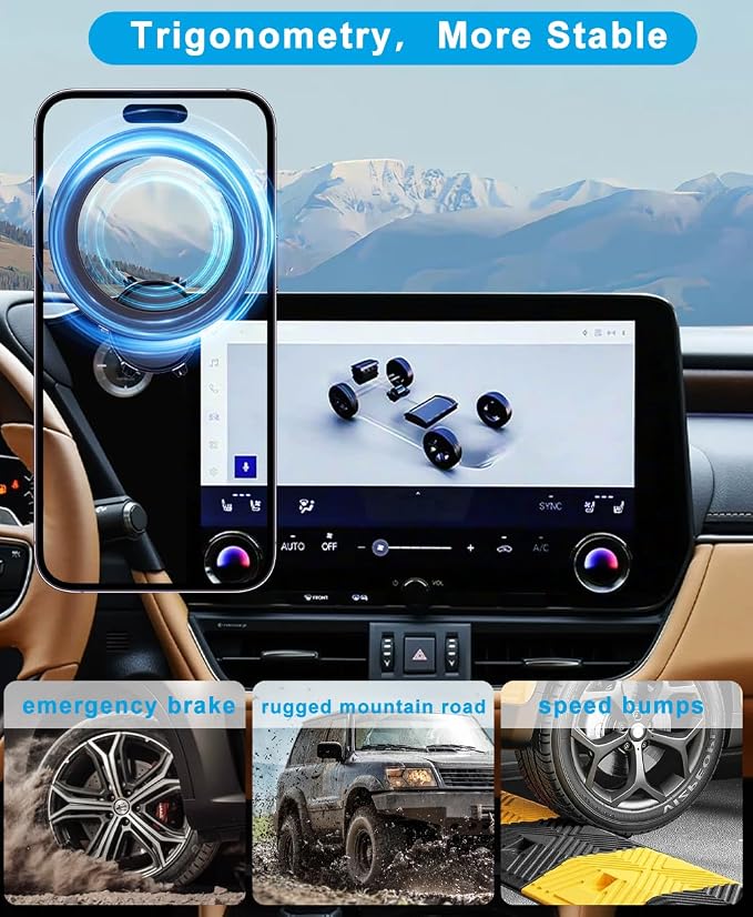 Phone Holder Mount for 2026 Lexus RX RX350/RX350h/RX500h Accessories 2023 2024 2025 Magnetic Car Dash Cell Holder for Most Smartphones with Dash Organizer Auto Interior(for 14inch Screen)